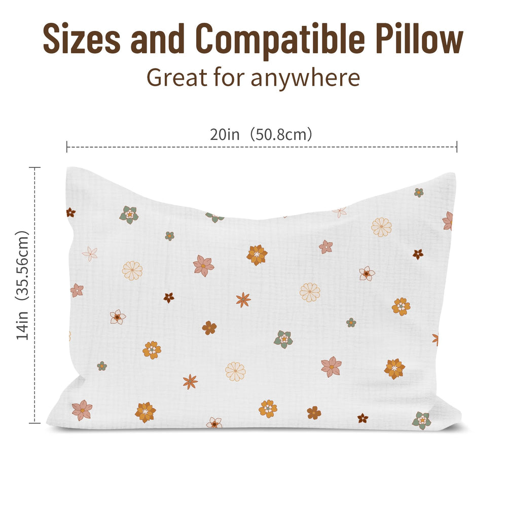 Wimist envelope-closure pillowcase keeps the 14x20 pillow secure during travel or naps.
