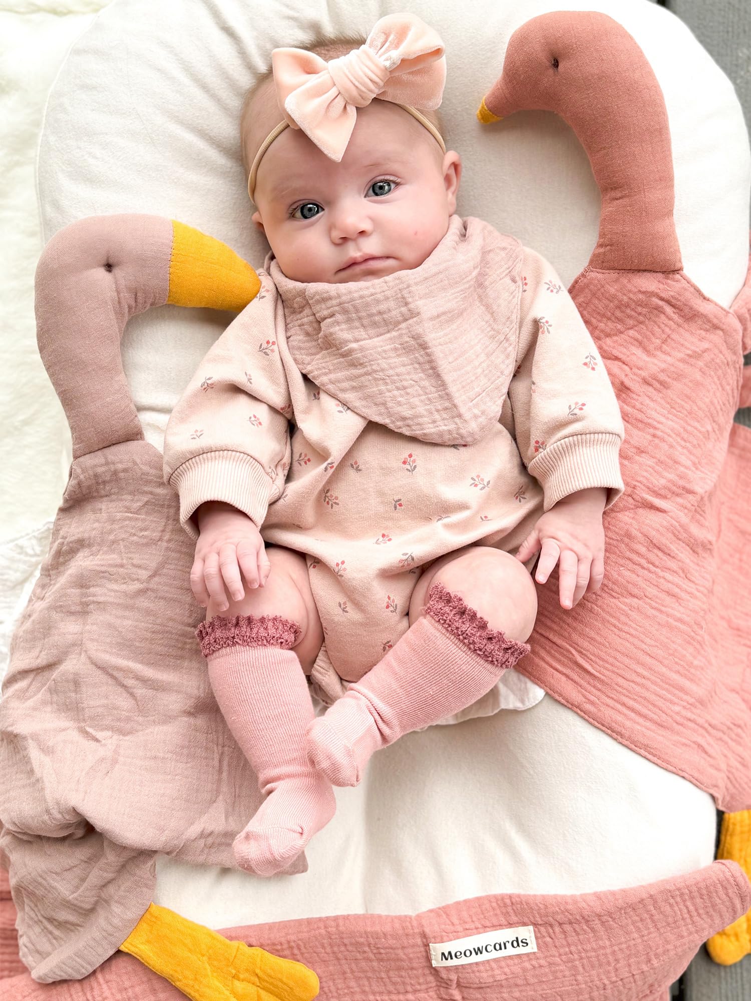 Wimist Goose Lovey baby hand hug highlights secure companion for soothing naps.