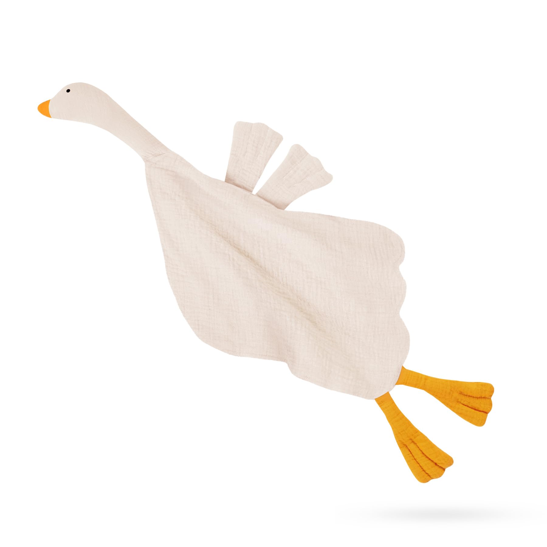 Wimist Goose Lovey cream-softness close-up shows plush muslin for gentle newborn comfort.