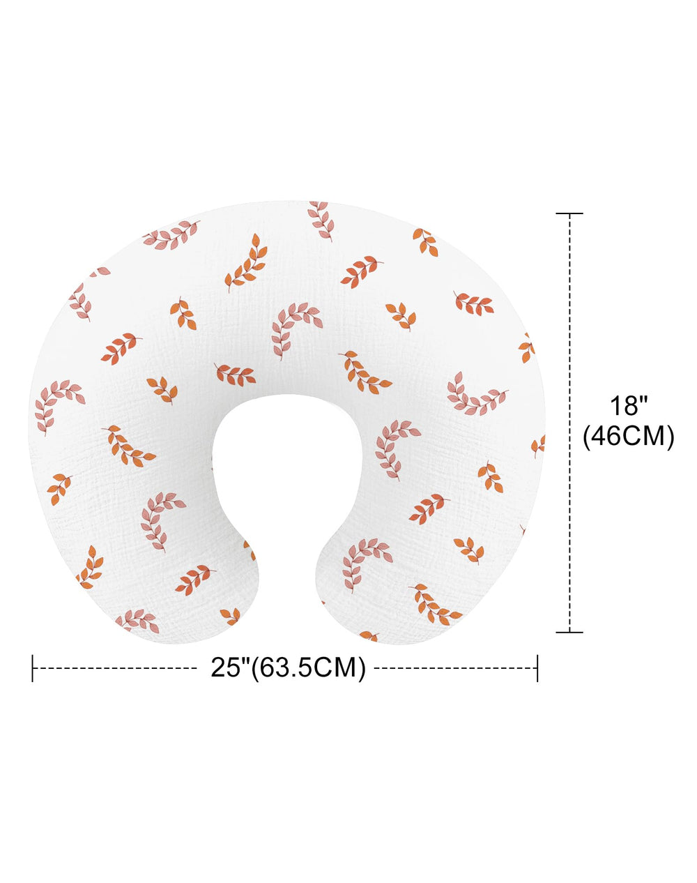 Wimist leaf nursing cover 25x18 fit showcases snug compatibility with standard pillows.