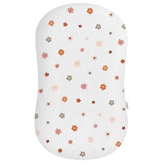 Wimist Muslin Baby Lounger Cover Flower-B close-up of soft cotton texture