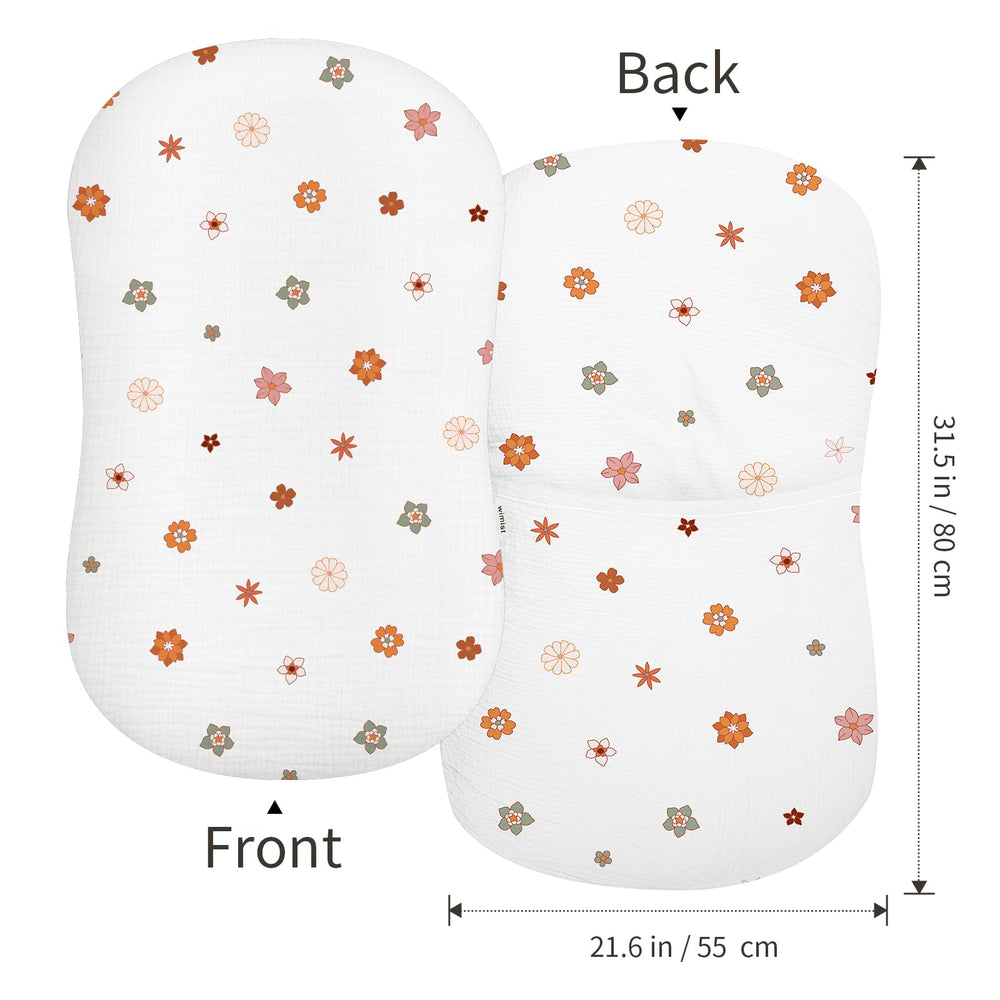 Wimist Muslin Baby Lounger Cover Flower-B machine washable for simple care
