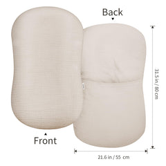 Wimist muslin baby lounger cover mustard front view—vibrant color adds nursery charm