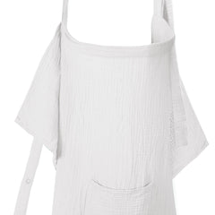 Wimist muslin nursing cover adjustable straps for secure, one-handed setup.