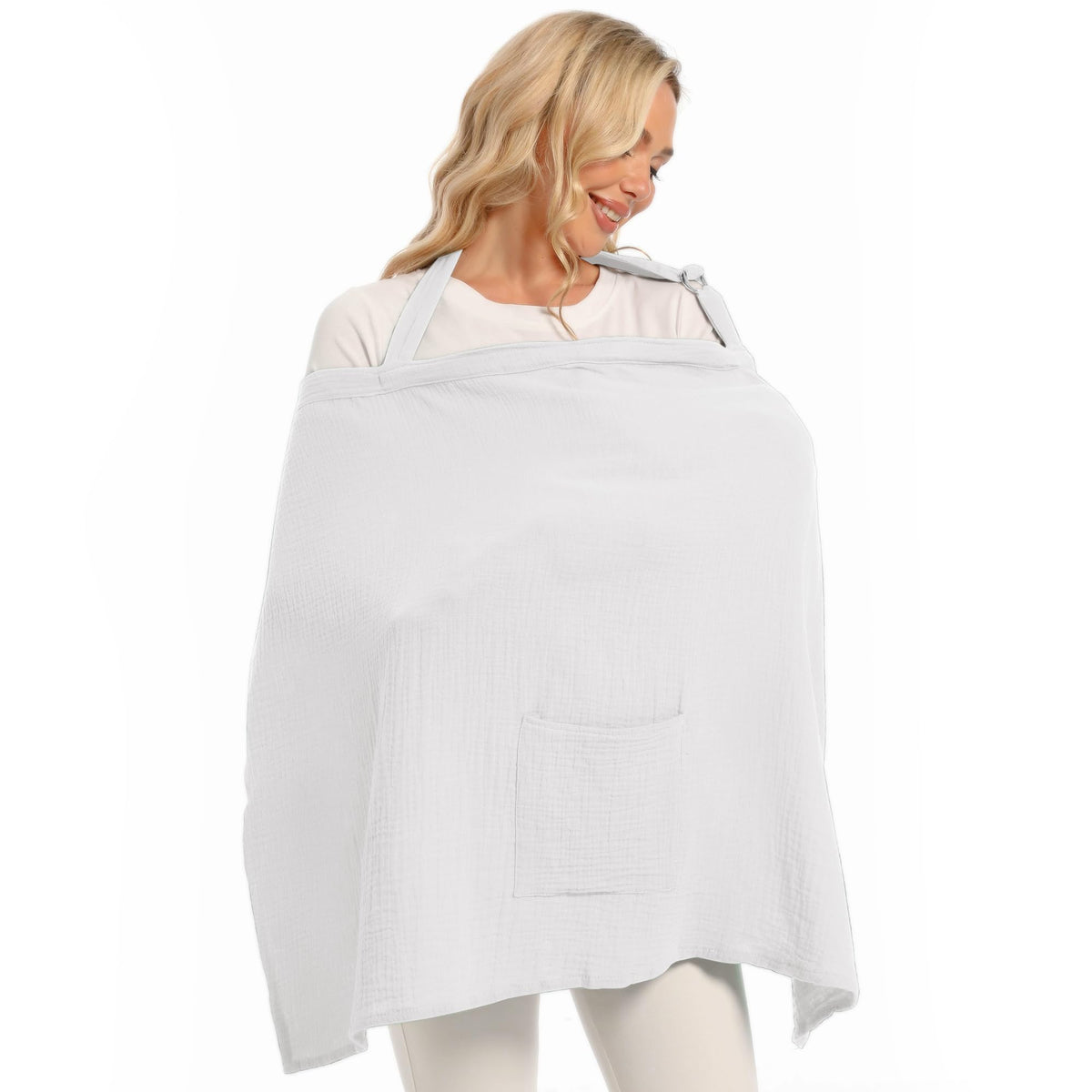 Wimist muslin nursing cover privacy for discreet breastfeeding in public.