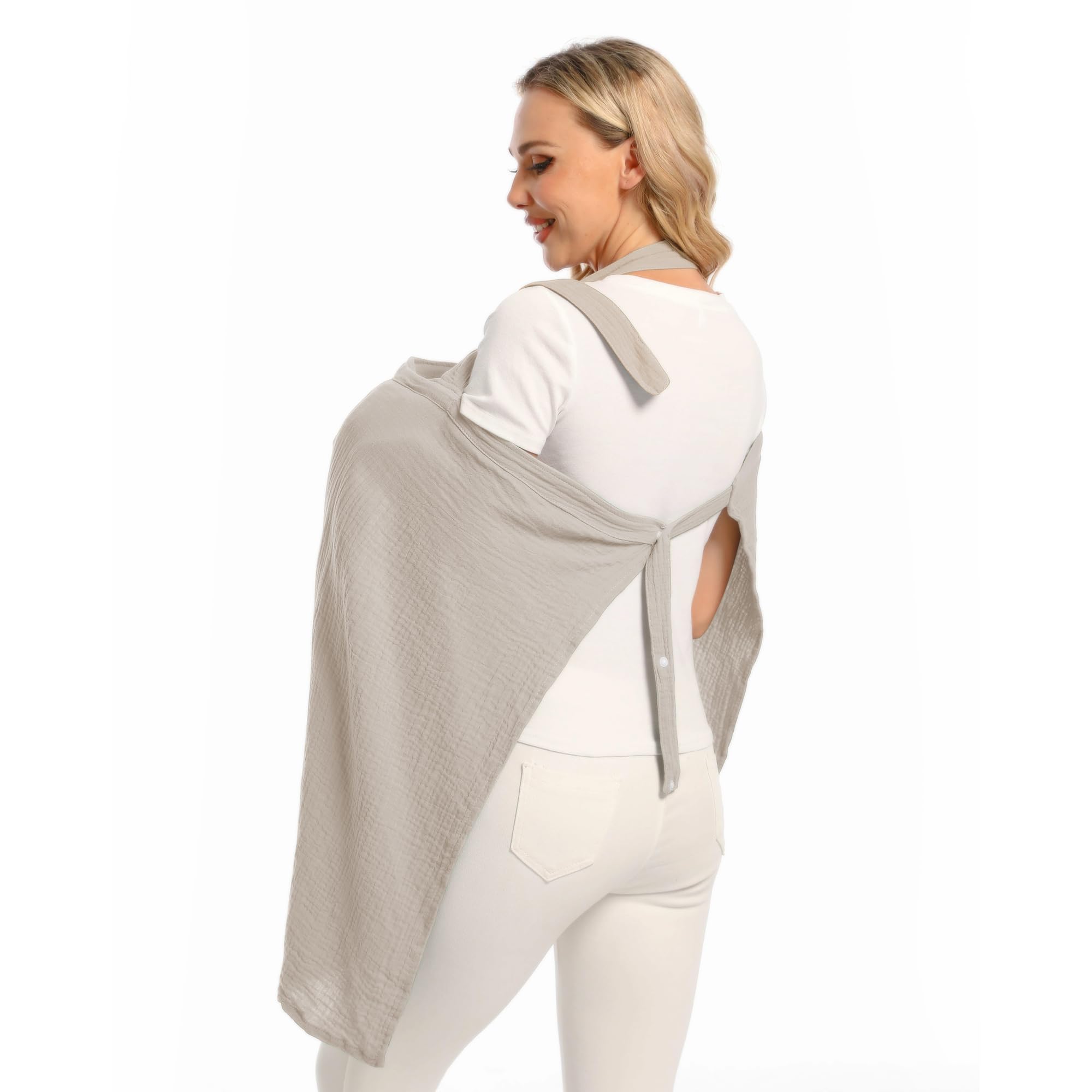 Wimist nursing cover beige packaging display emphasizes stylish, discreet design for everyday use.