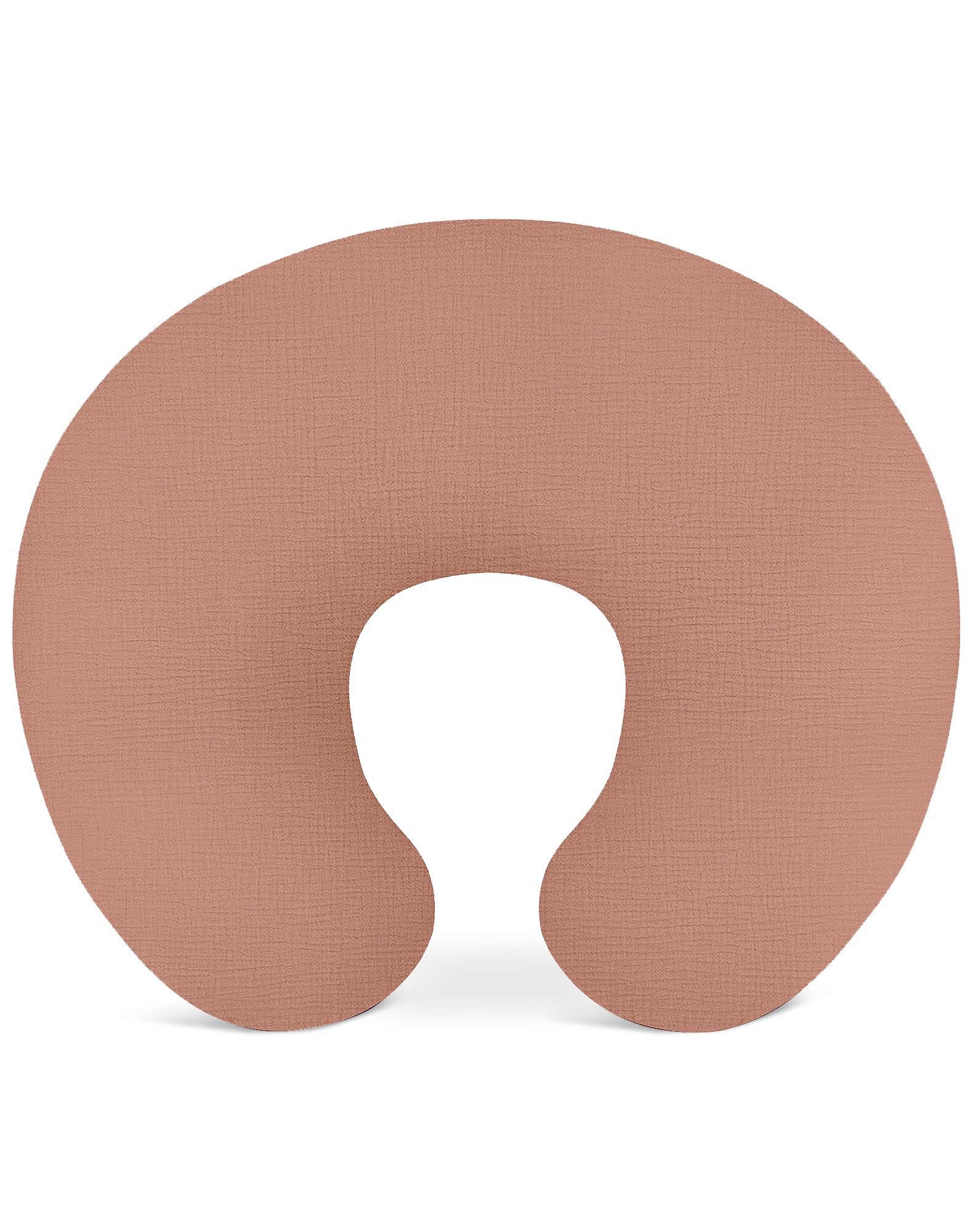 Wimist nursing pillow cover in dusty rose with soft cotton closeup for comfort