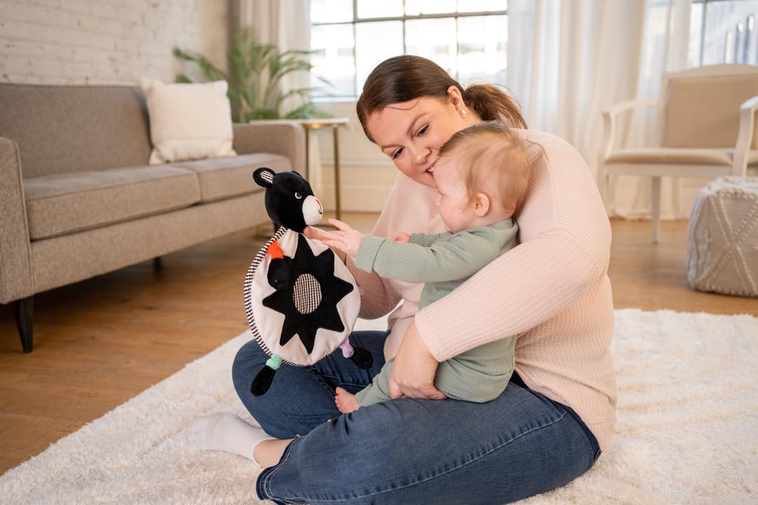 Manhattan Toy Wimmer Bear Lovey on-the-go design fits in a diaper bag