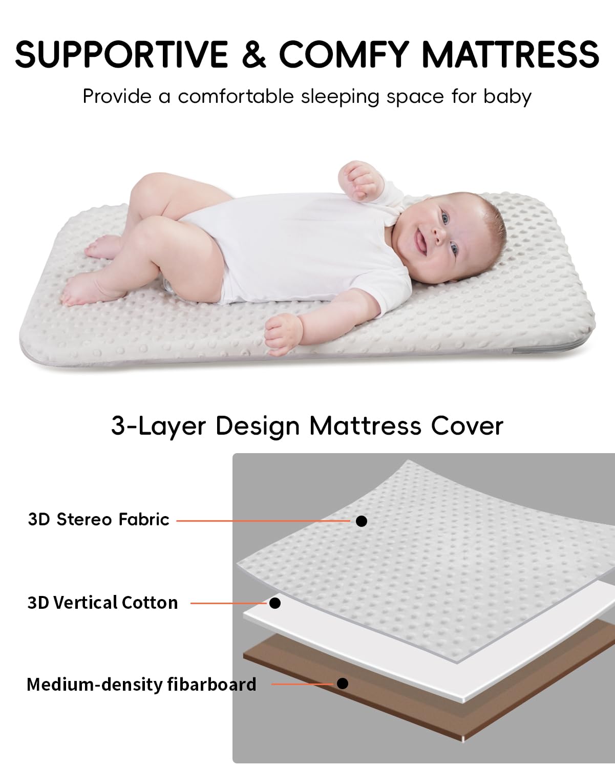 Winchild breathable mesh walls allow airflow and easy infant monitoring