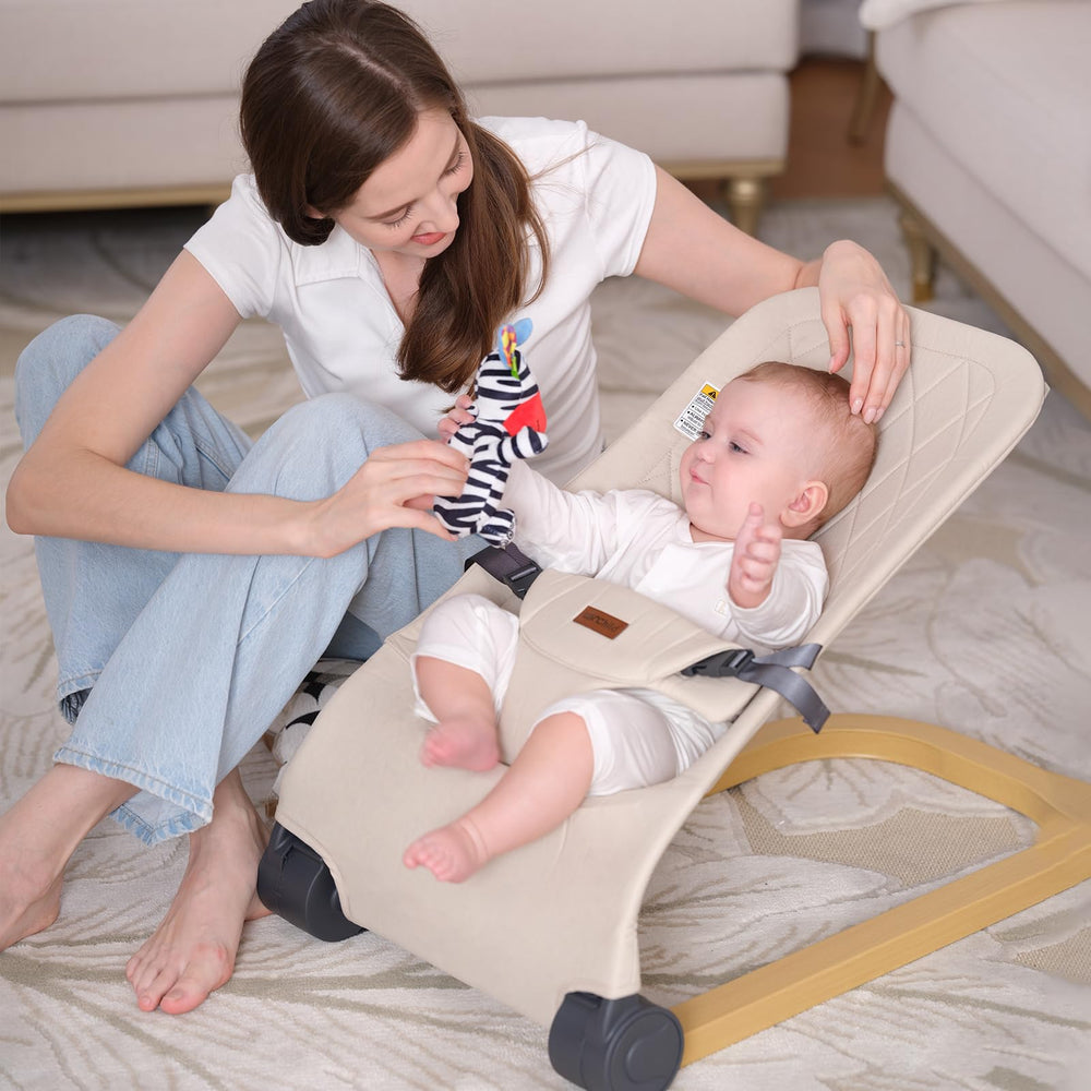 Astm-certified harness and anti-slip strips on Winchild baby bouncer