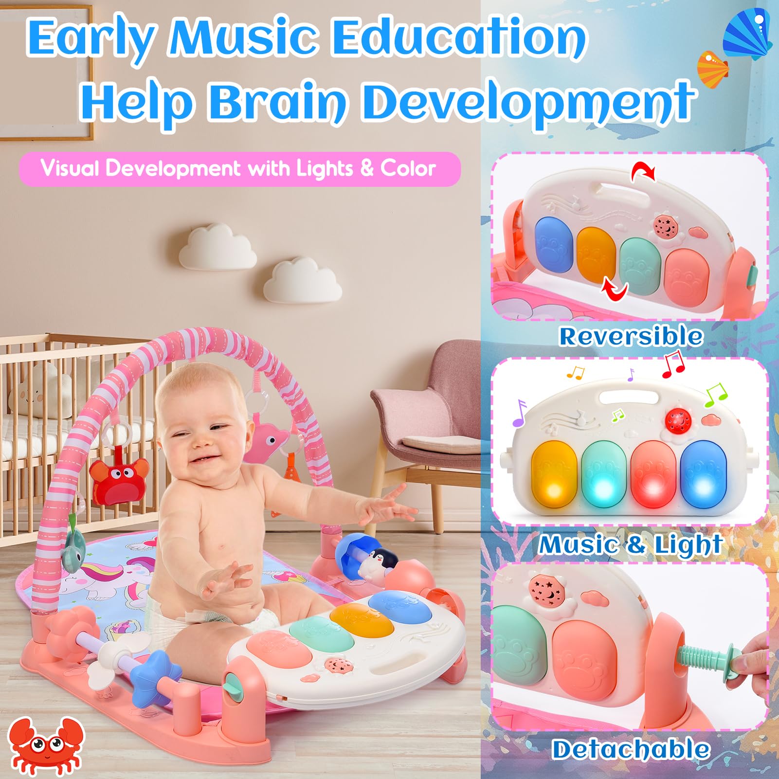 Windidi flower mirror encourages self-recognition and cognitive exploration during tummy time.