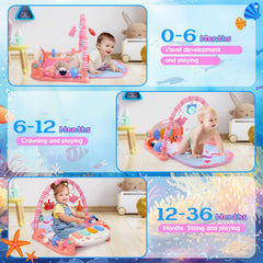 Windidi star projection light and piano keys capture baby's attention for exploration.