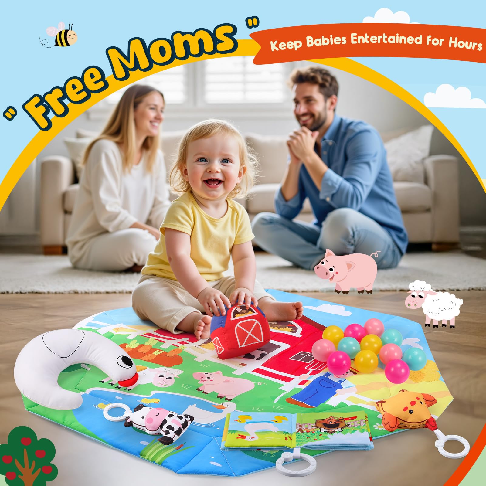 Windidi tummy time moon aids neck lifts during playful sessions.