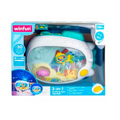 Winfun soothing seas nightlight tabletop-stand provides soft glow for peaceful naptime on a dresser or table.