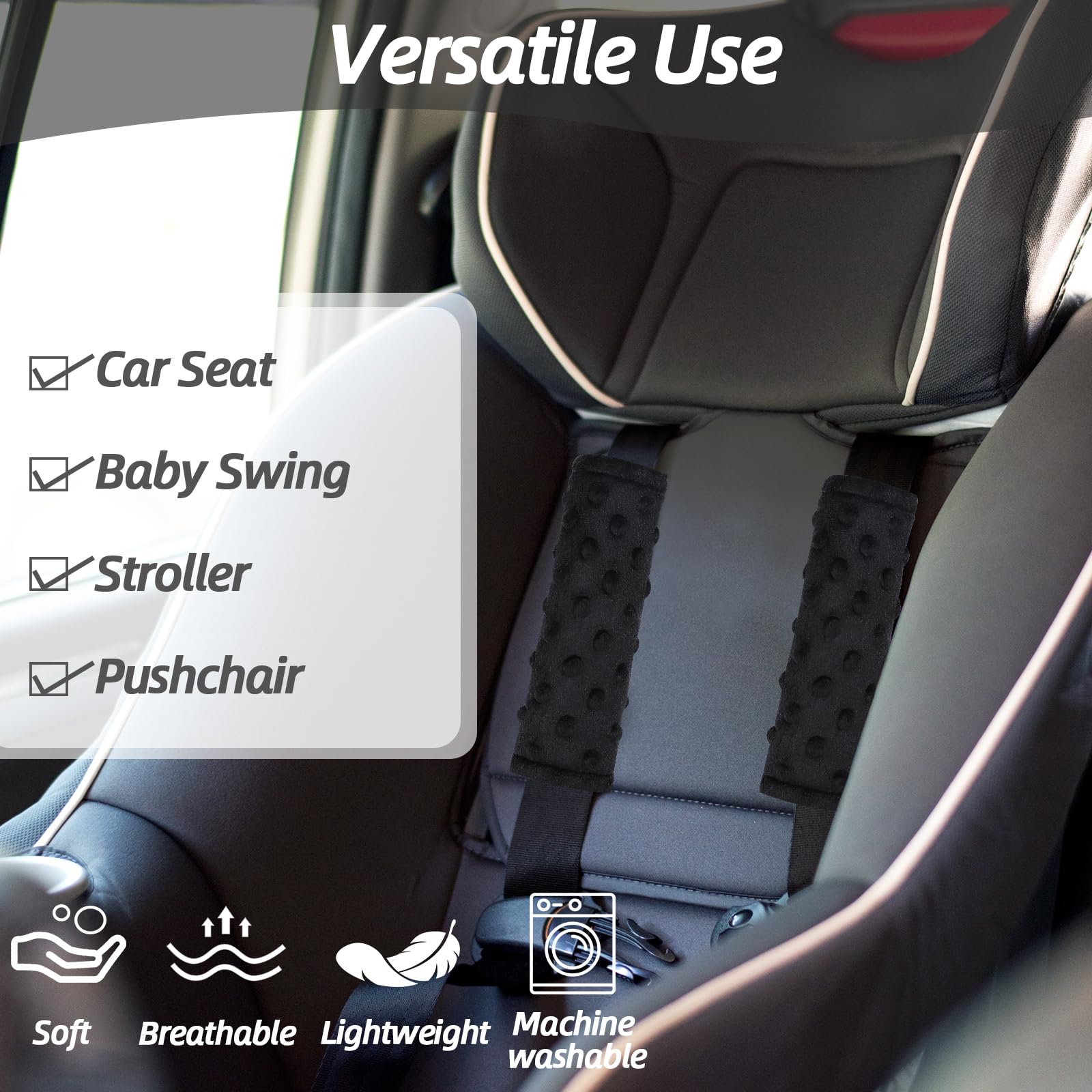 WINGHENLEE 6x6-inch pads fit most harness straps securely