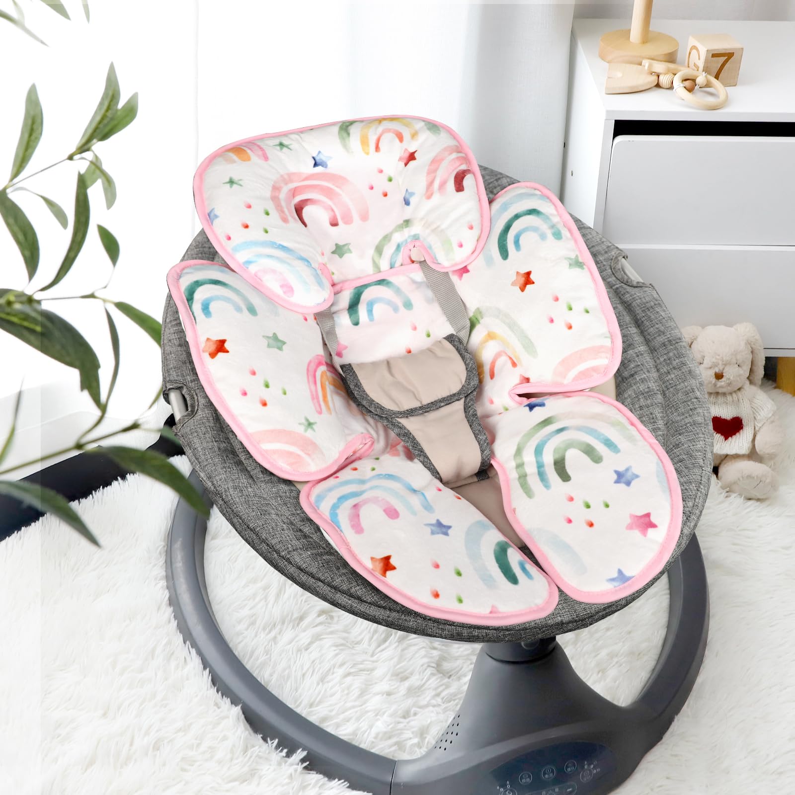 WINGHENLEE RainbowStar insert suits car seats and cradles for peaceful errands.