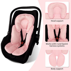 WINGHENLEE breathable mesh layer helps regulate temperature in pink baby head support.