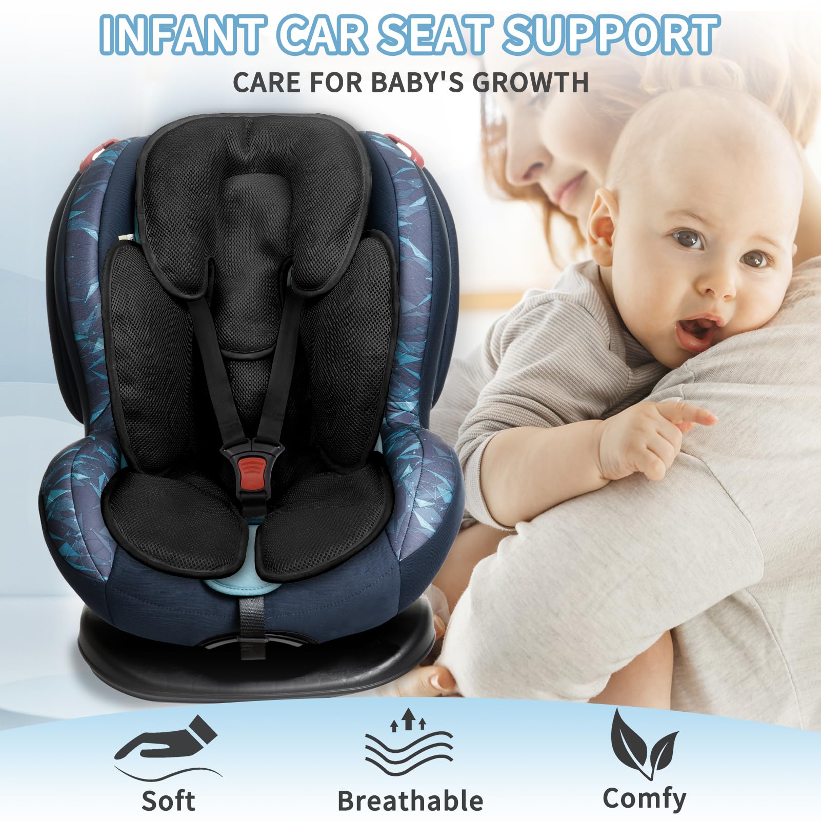 WINGHENLEE breathable mesh layer keeps baby cool and comfortable