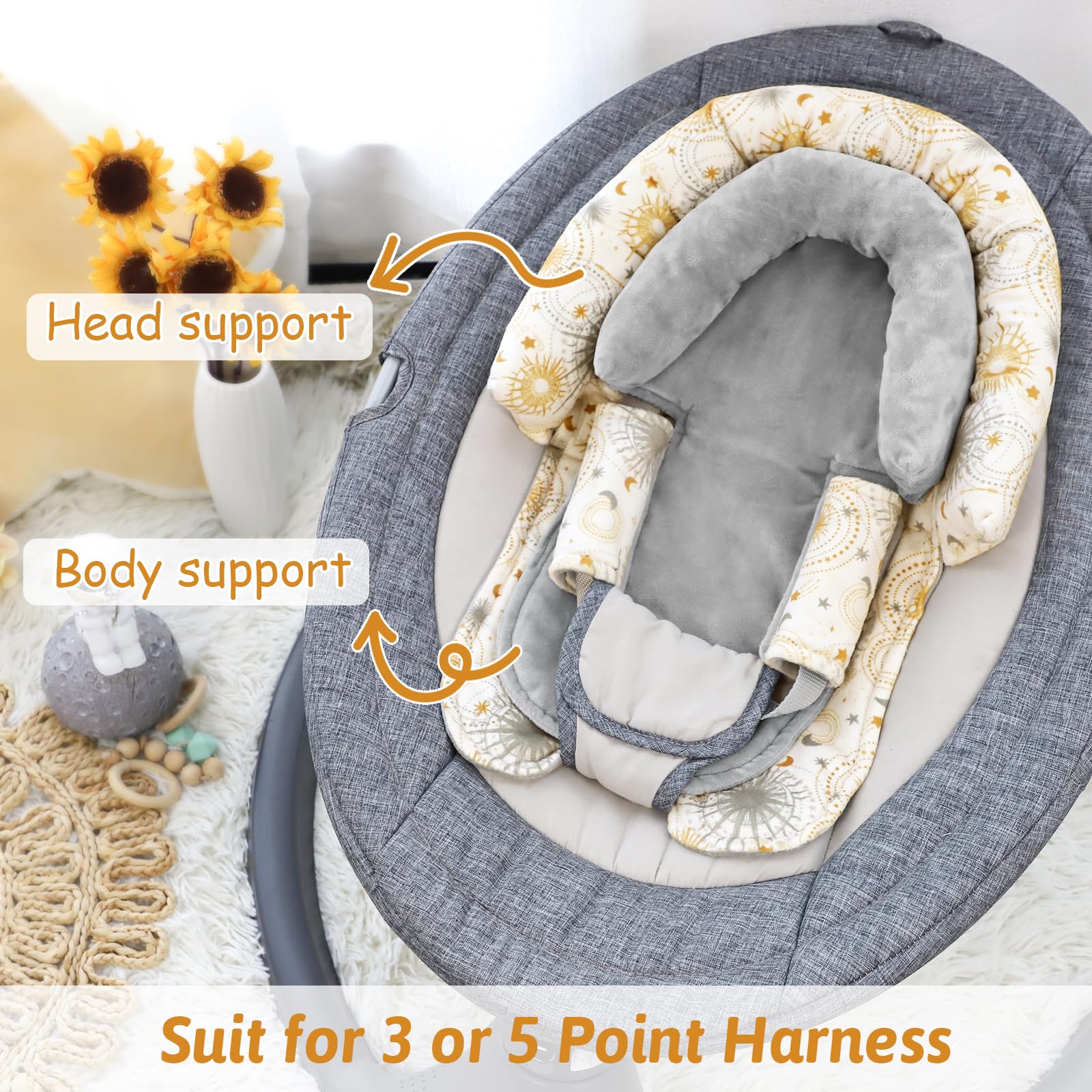 WINGHENLEE small inner cushion adds snug support for tiny newborns.