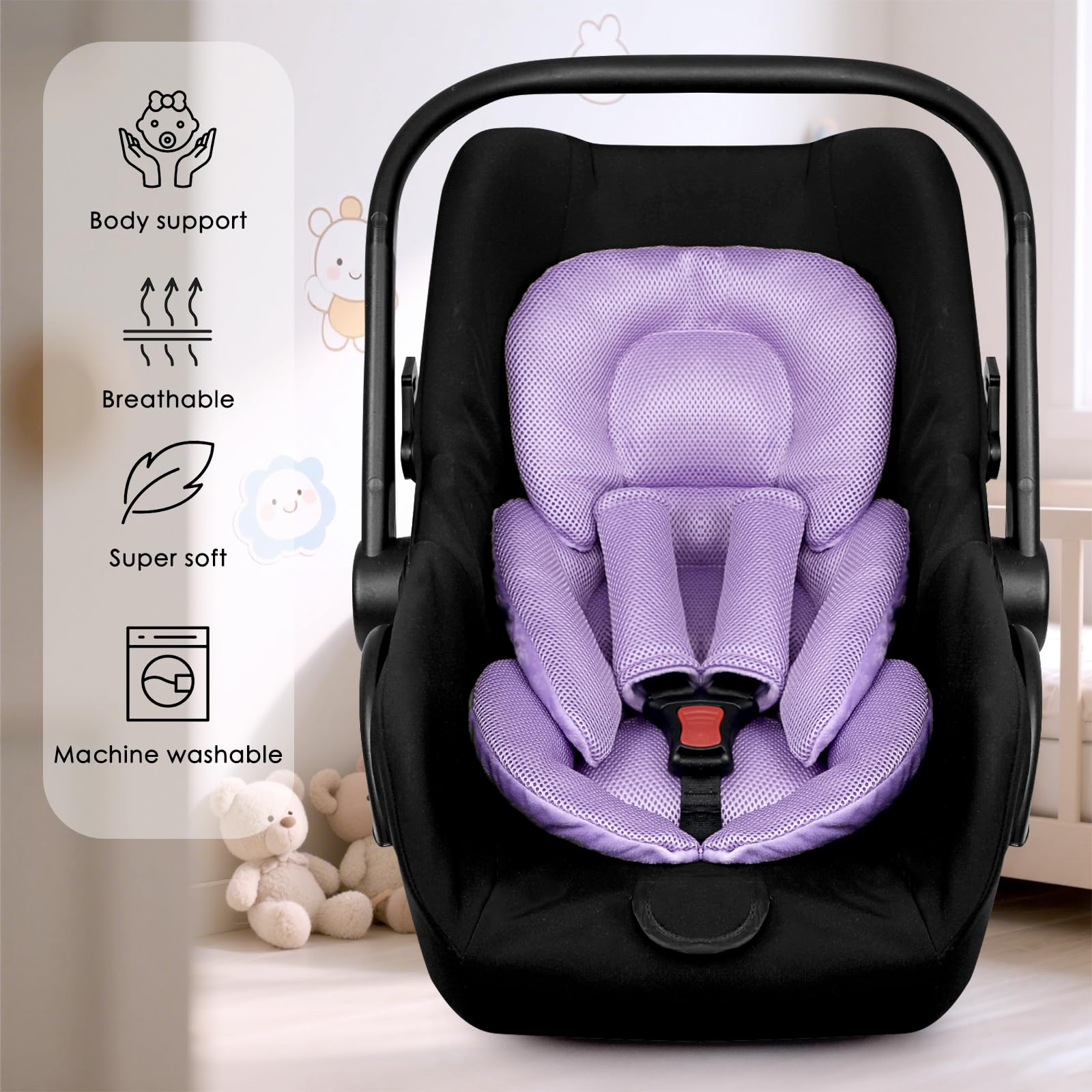 WINGHENLEE versatile insert for stroller, car seat, swing and high chair.