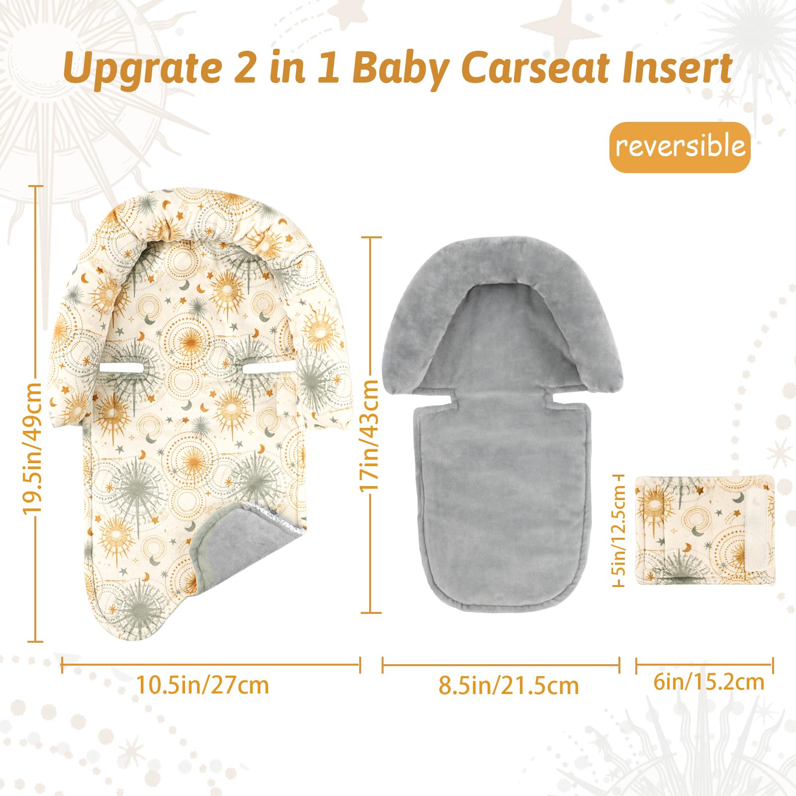 WINGHENLEE car seat insert is machine washable for easy care.