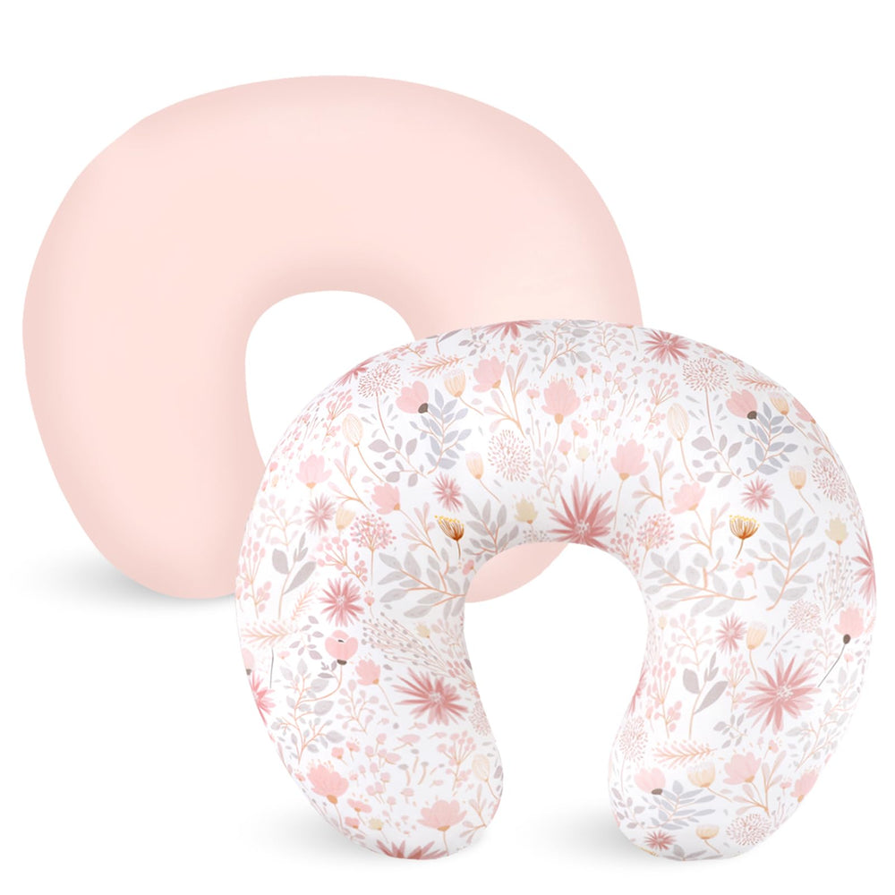 WINGHENLEE nursing pillow cover 2-pack on shelf shows soft stretch fabric for comfort during feeds