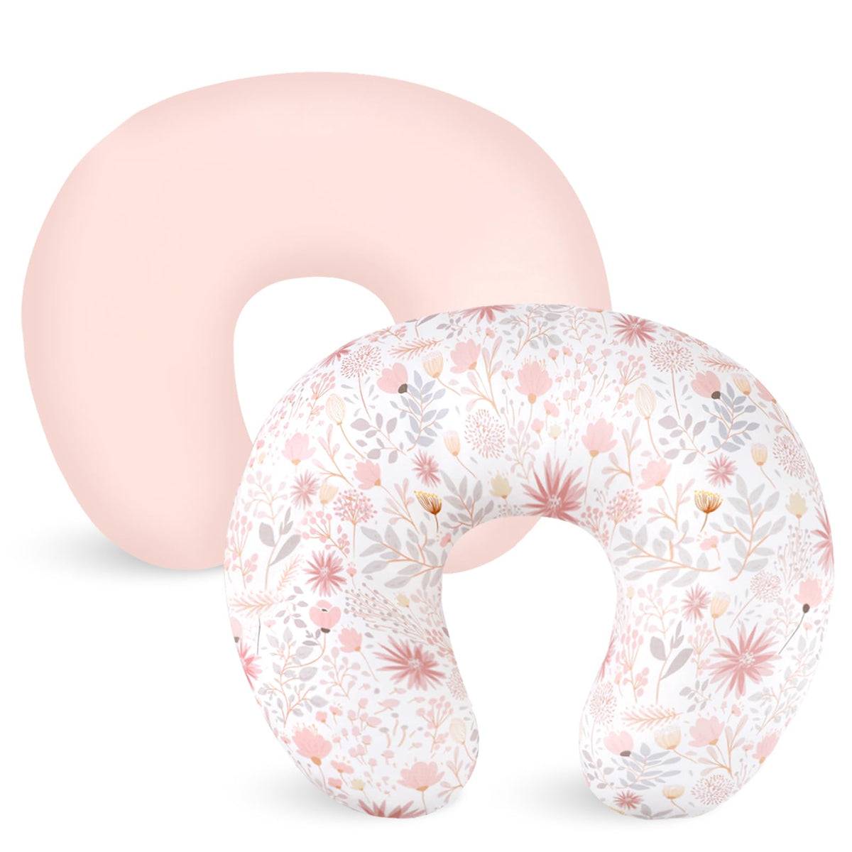 WINGHENLEE nursing pillow cover 2-pack on shelf shows soft stretch fabric for comfort during feeds