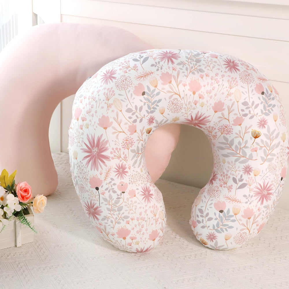 WINGHENLEE nursing pillow cover in use on chair keeps pillow clean during feeds