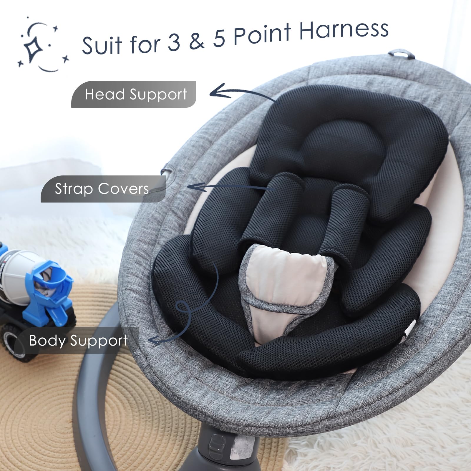 WINGHENLEE strap covers soft fabric ease of use with harness systems