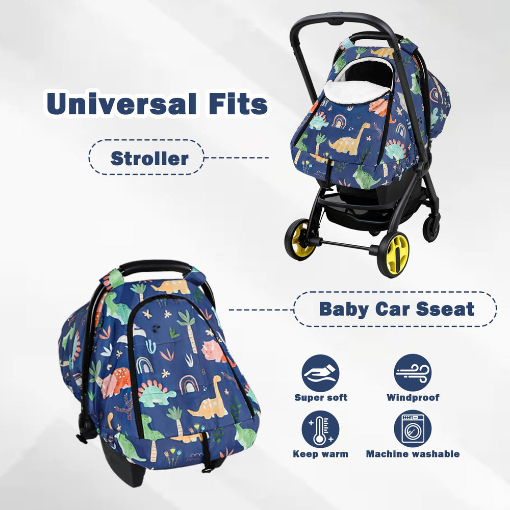 WINGHENLEE winter baby car seat cover thick flannel interior provides extra warmth.