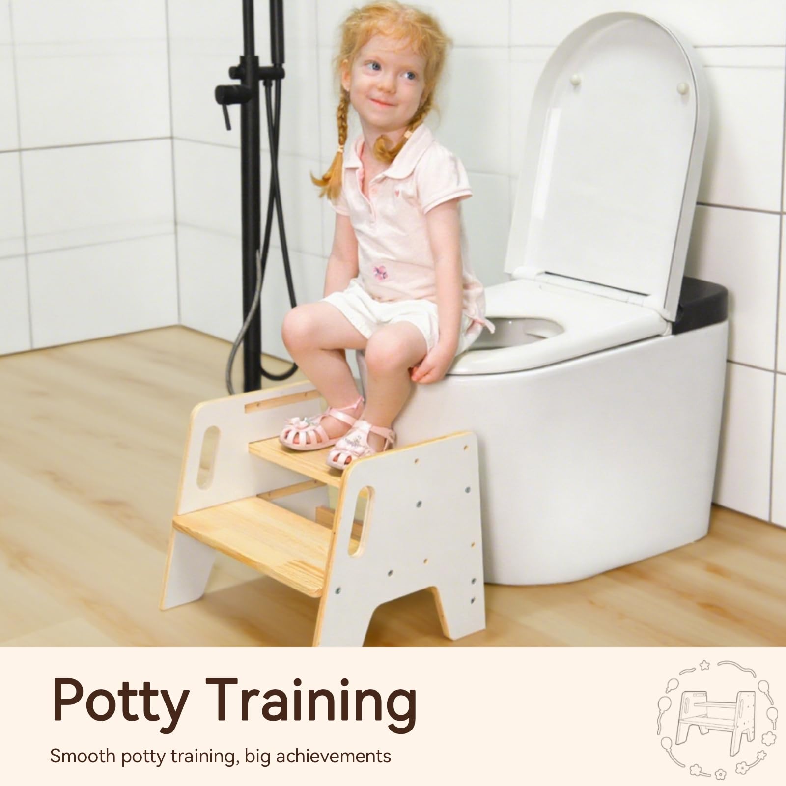 Wingyz sturdy wooden stool supports up to 300 pounds for family use.
