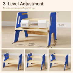 Wingyz toddler step stool 3 level height for growing independence