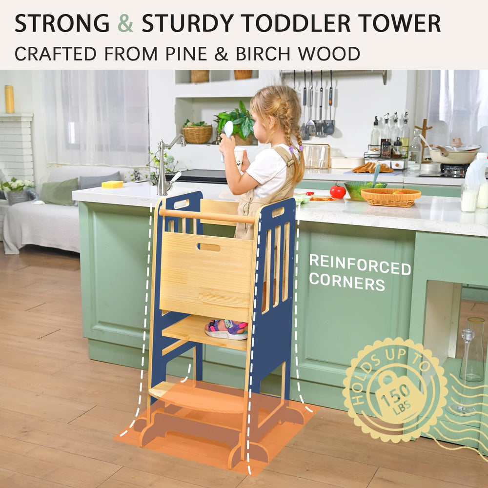 Wingyz Toddler Tower offers 3-height adjustments as kids grow.