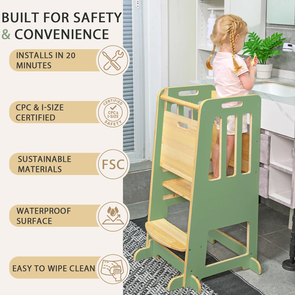 WINGYZ Toddler Tower-anti-slip-feet image shows secure footing across surfaces