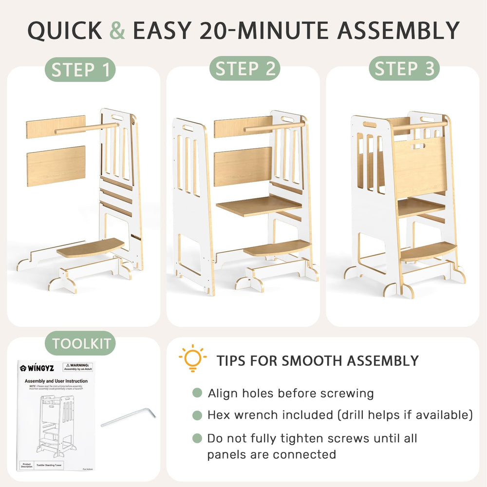 Wingyz Toddler Tower counter-use image shows child joining family cooking moments.