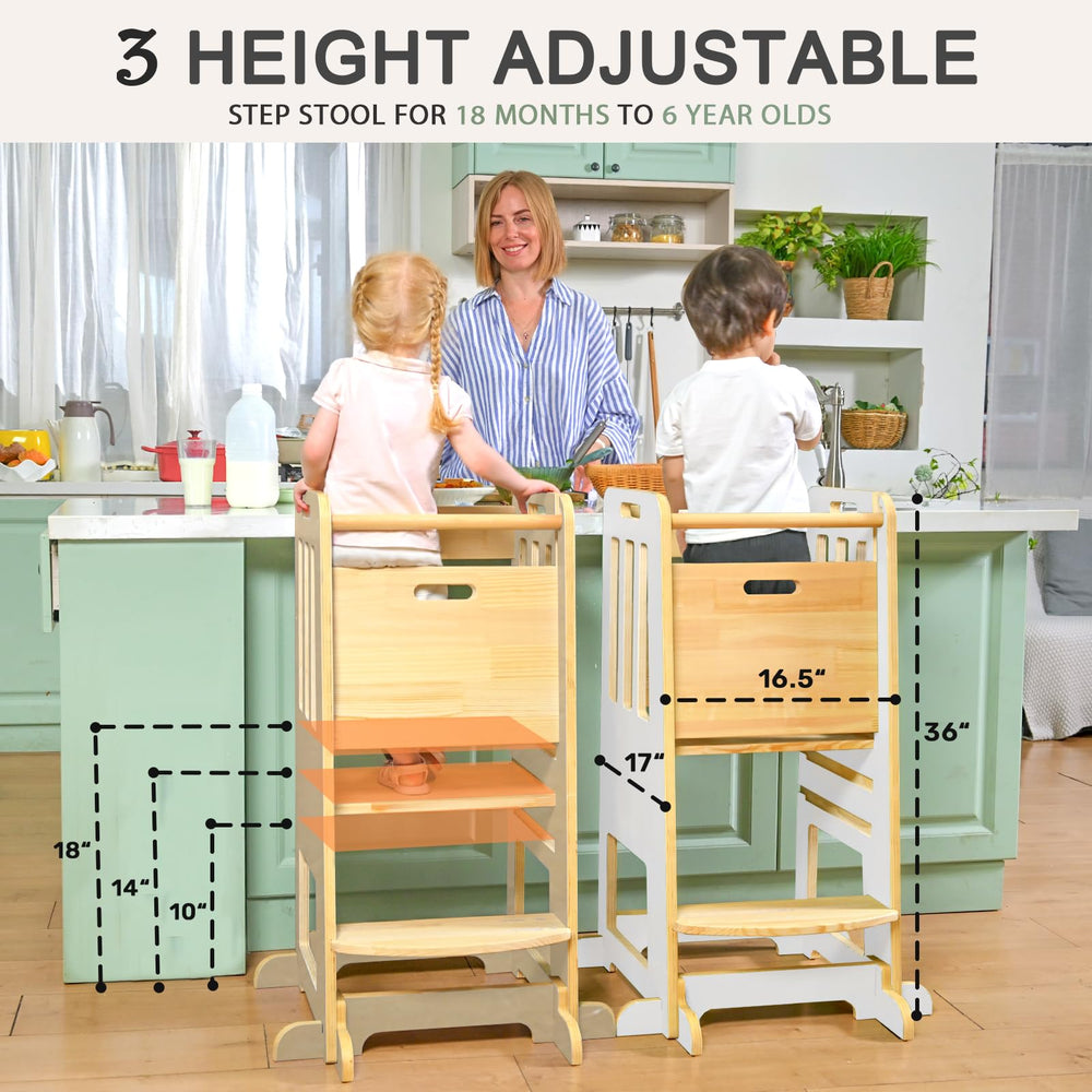 Wingyz Toddler Tower front view shows compact footprint for kitchen counter helper.