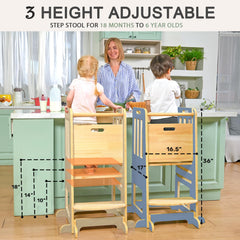 Wingyz Toddler Tower safety rail keeps little climbers secure during kitchen tasks