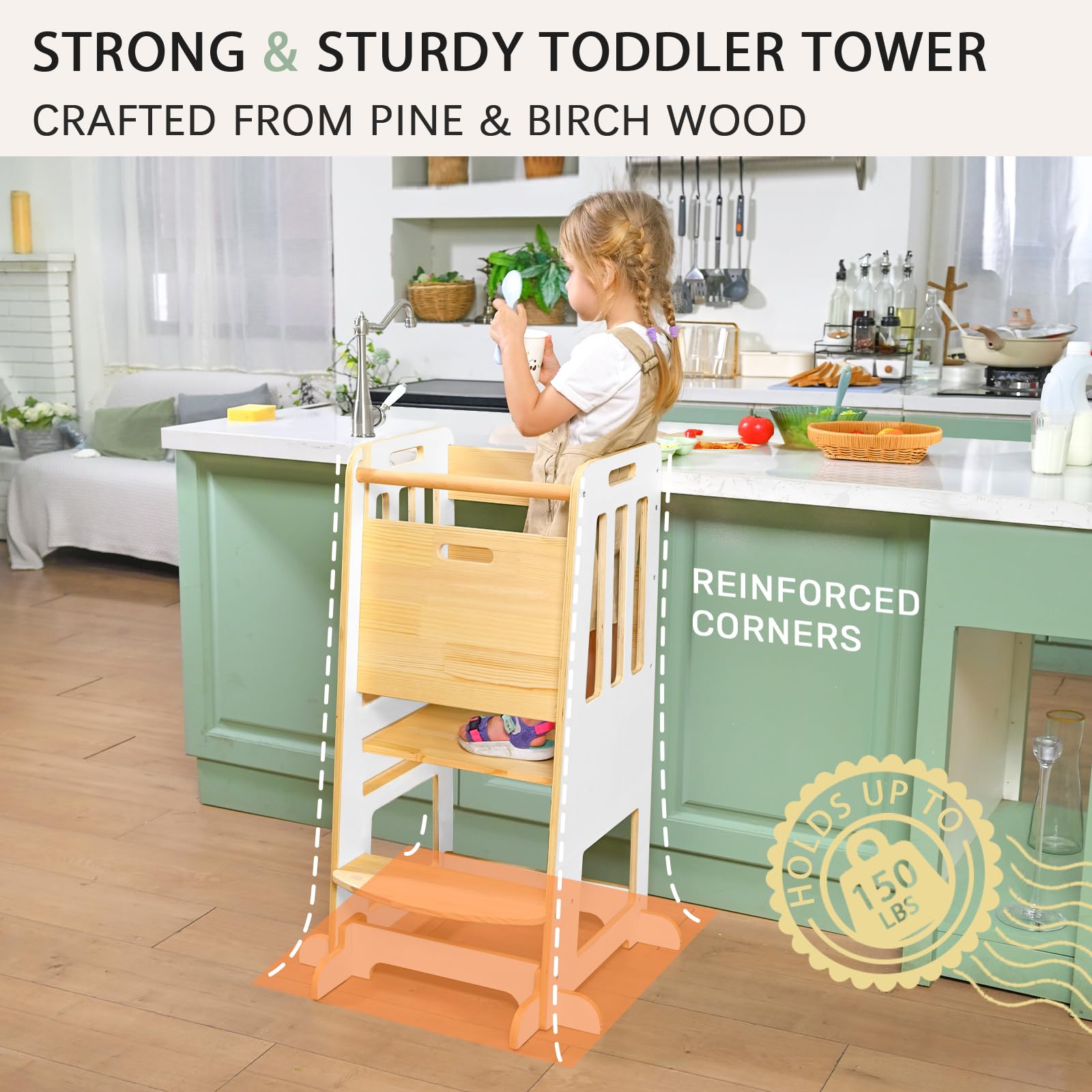 Wingyz Toddler Tower safety rails emphasize secure climbing with guardrails.