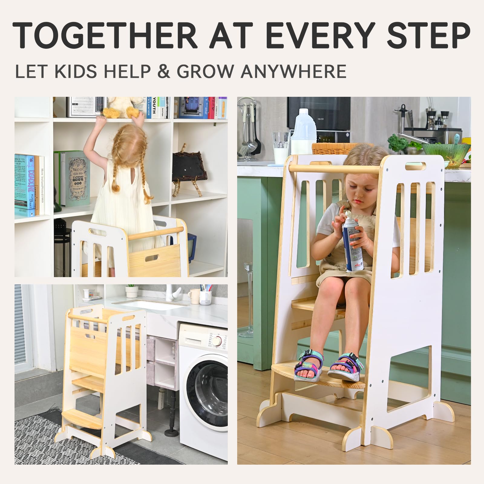 Wingyz Toddler Tower sliding door image illustrates easy access for little hands.