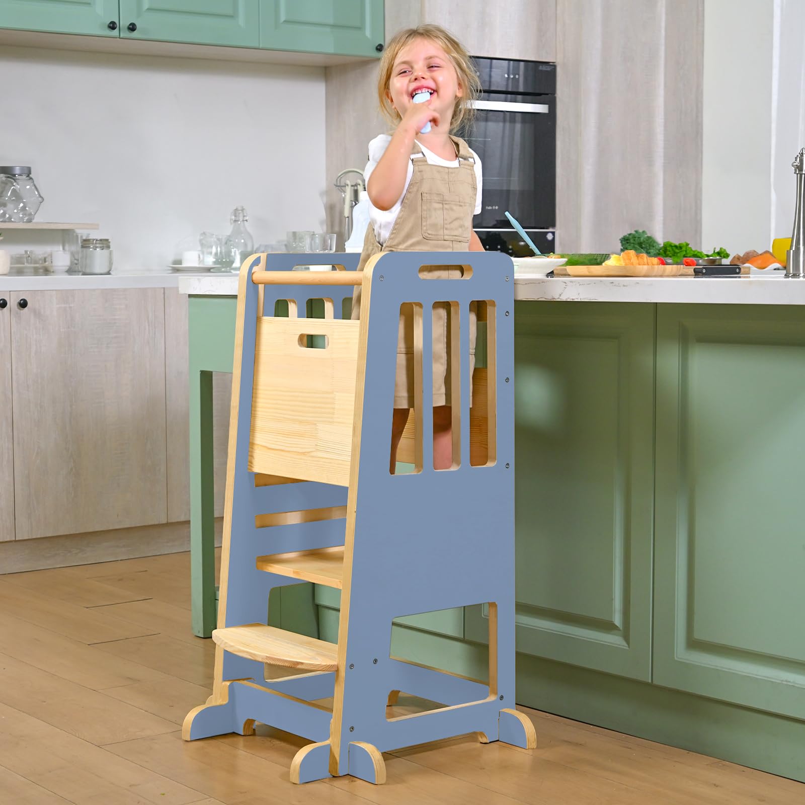 Wingyz Toddler Tower wooden frame provides sturdy support for early learning at home