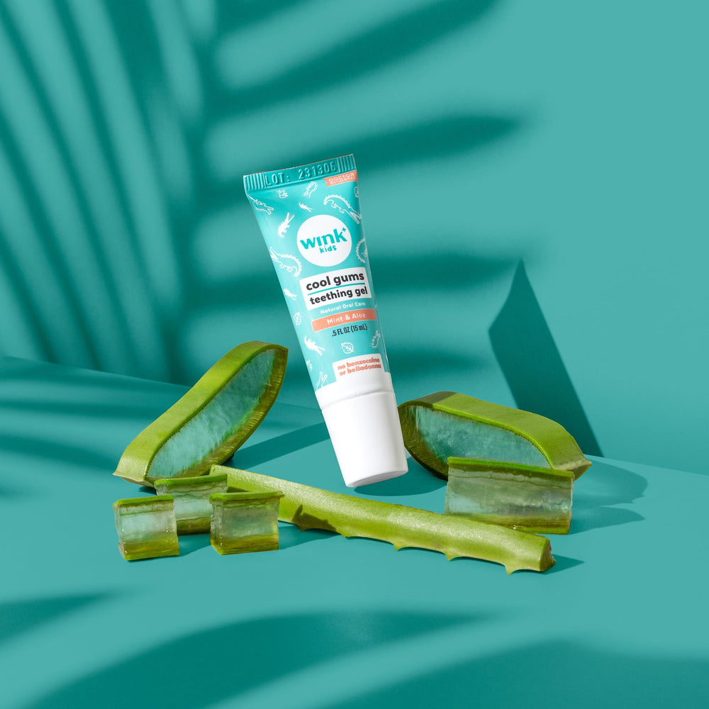 Wink Naturals Wink Well baby smiling after teething relief