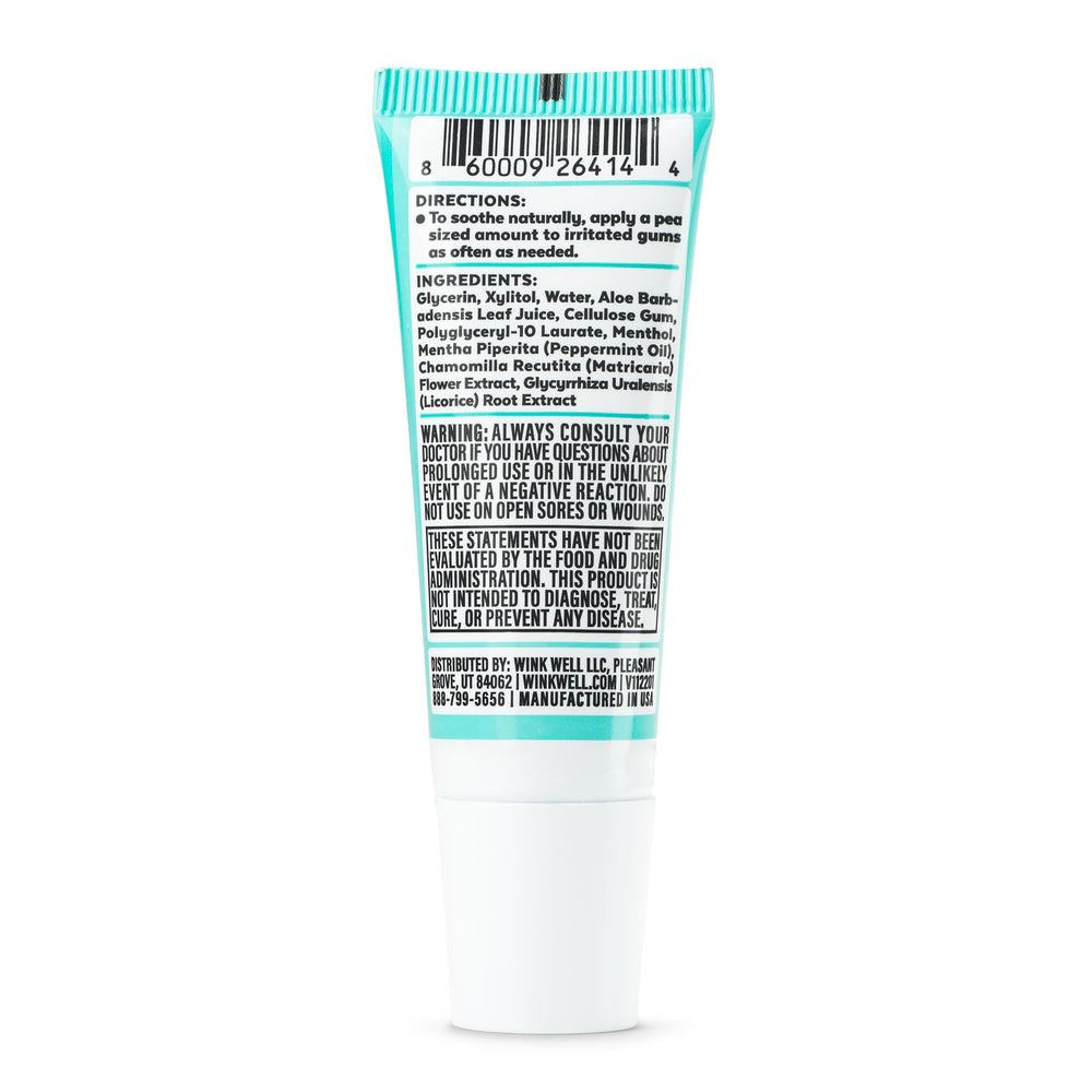 Wink Naturals Wink Well pea-dose application for soothing sore gums.