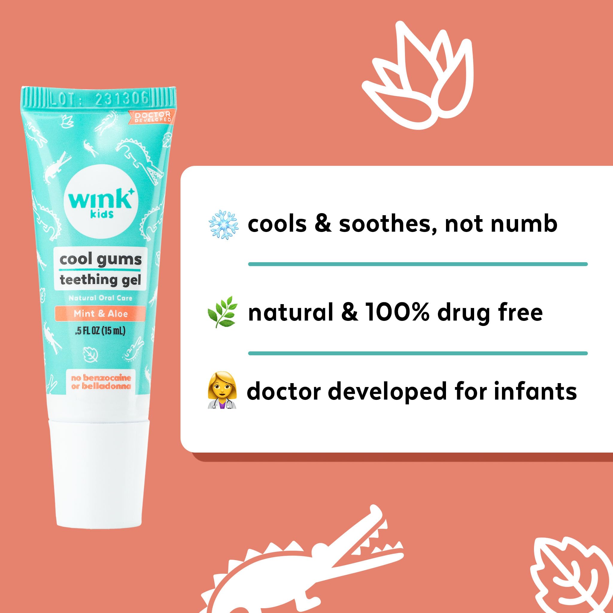 Wink Naturals Wink Well twin-pack packaging fronts safe, drug-free teething relief