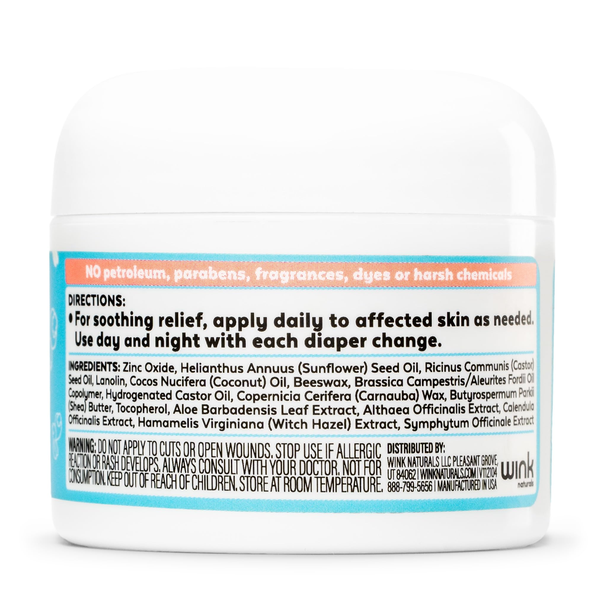 Wink Naturals non-nano zinc oxide barrier shown on skin.