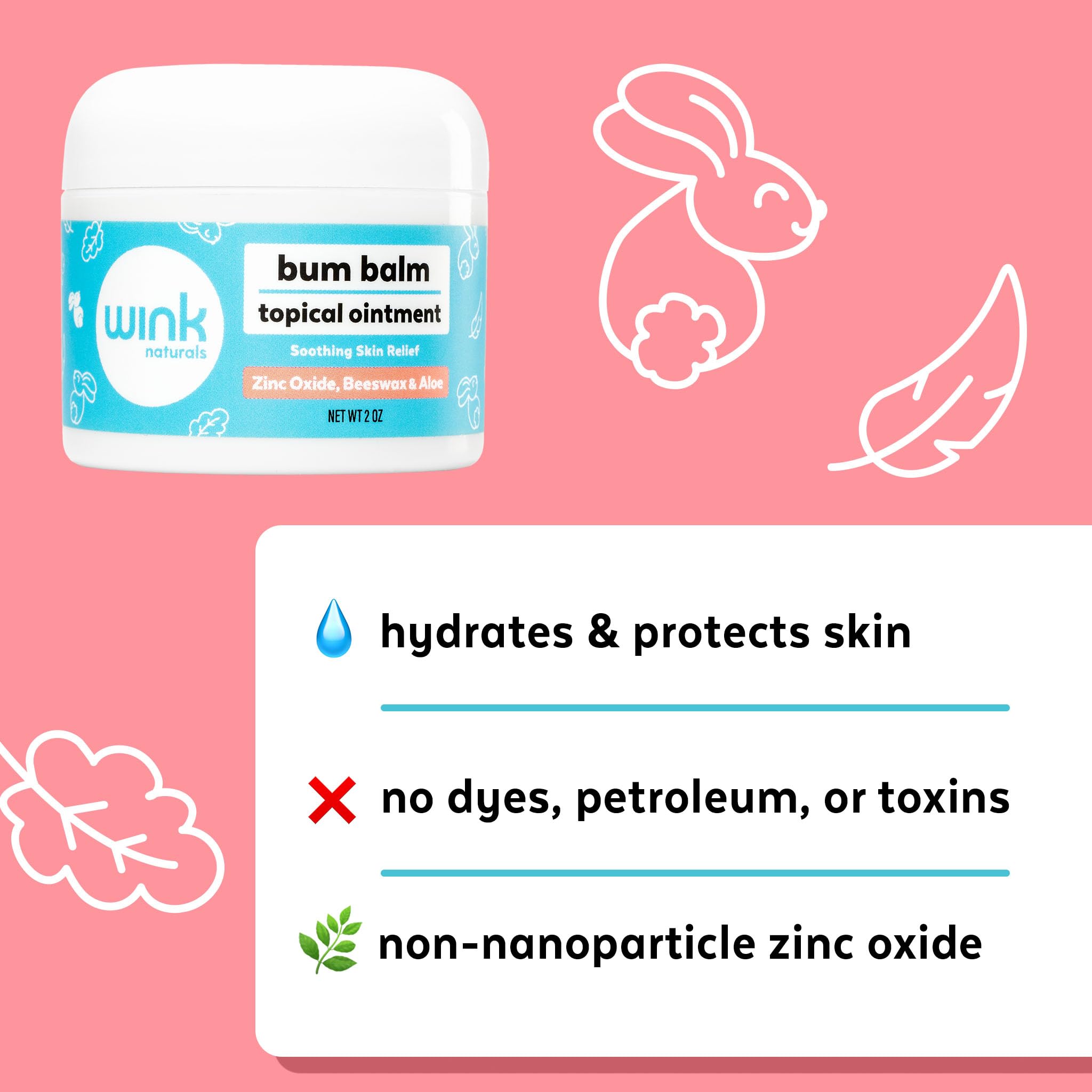 Wink Naturals versatile baby ointment for dry skin and minor irritations.
