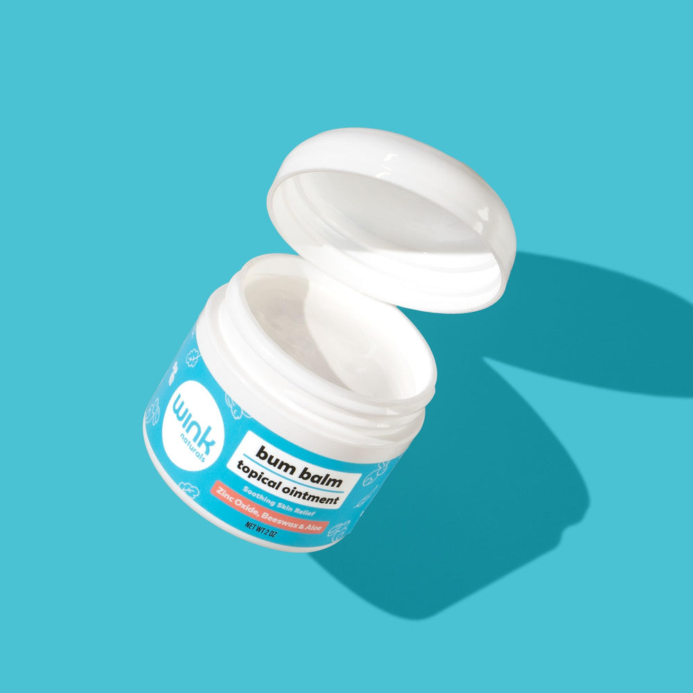 Wink Naturals easy-clean application during diaper time.
