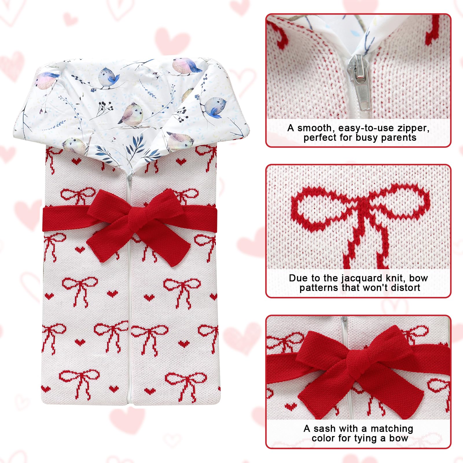 Winmany 0-6 months size offers room to grow while secure swaddling.