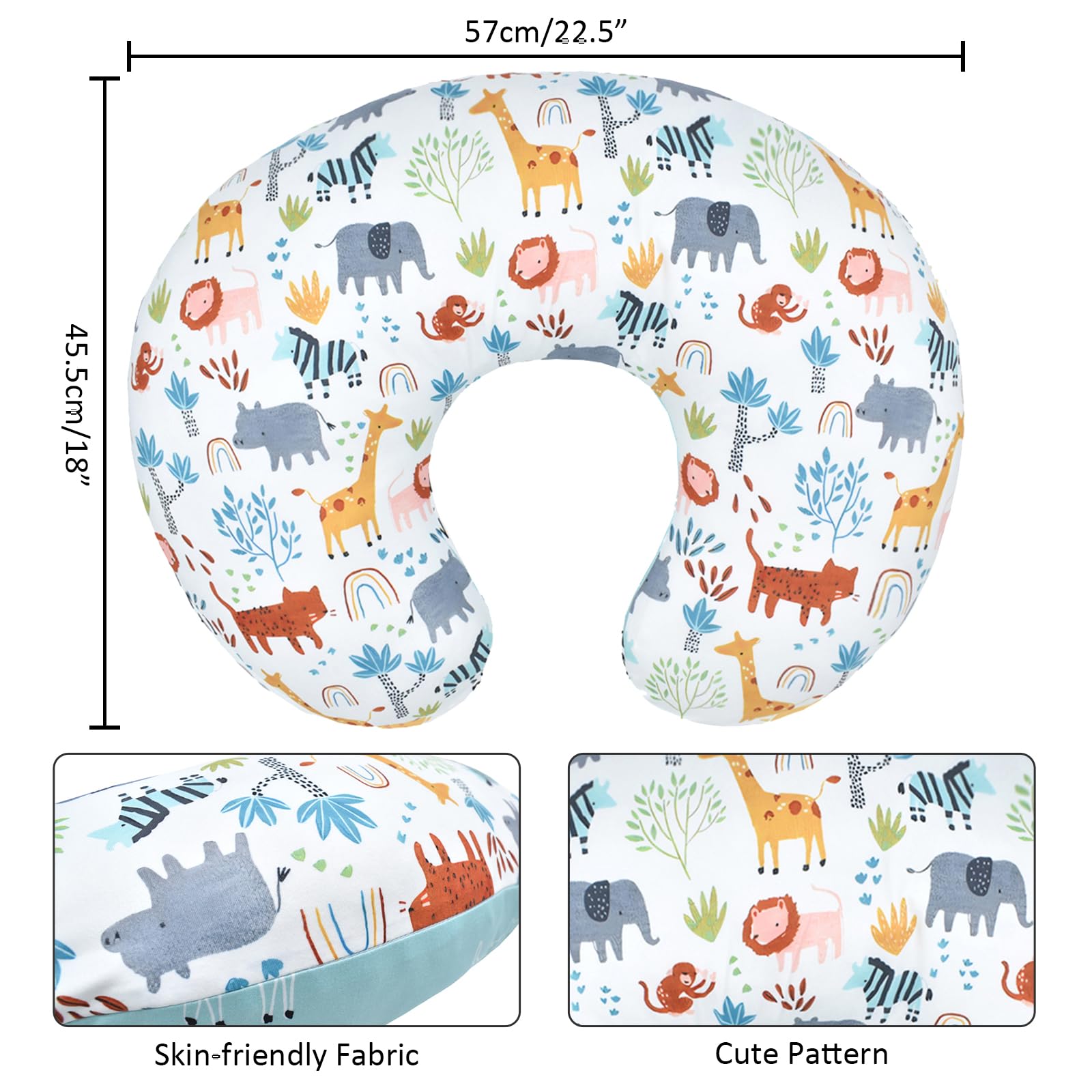 Winmany baby nursing pillowcover fits 57x46cm universal pillow size.