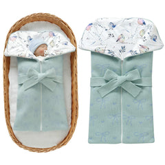 Winmany baby swaddle blanket blue-knit fabric keeps newborn skin cozy and safe