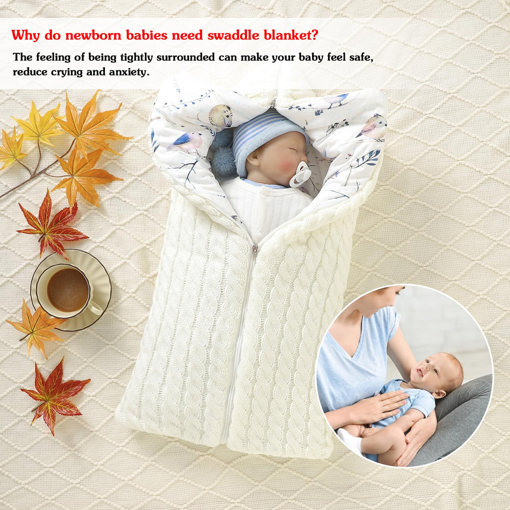 Winmany Colorful Newborn Swaddle Blanket hooded design showing adjustable warmth.